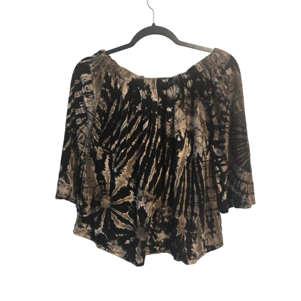 Kathmandu Imports Boho Tie Dye Crop Top Shirt Festival Flared Sleeves Size S M